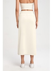 voordelige Actieve Rokken-Dames Tennis- en golfrokken Casual Midi Hoge taille Rokken Rekbaar Fitness Grafietgrijs Gedistilleerde koffie Wit Lente