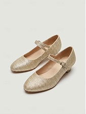 cheap Ballroom Shoes &amp; Modern Dance Shoes-Women's Silver Glitter Ballroom Dance Shoes – Classic Mary Jane Standard Dance Heels