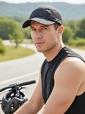 abordables Sombreros de hombre-Gorra de béisbol de poliéster transpirable y ligera para hombre, sombrero de sol con panel de malla ajustable multicolor para viajes de vacaciones, actividades al aire libre, senderismo y uso casual