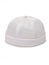 billiga Herrhattar-herrhatt i andningsbar mesh-polyester, justerbar mössa utan brätte i flera färger för dagligt bruk, strandsemester, resor och sommarstil utomhus