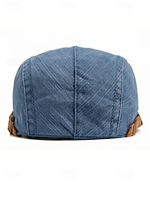 economico Cappelli da uomo-Berretto regolabile da uomo in denim e cotone, modello newsboy a cappello piatto multicolore, ideale per vacanze al mare, viaggi, guida e abbigliamento casual di tutti i giorni.