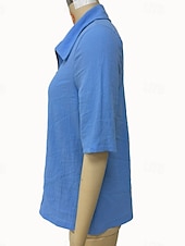 cheap Shirts-Women's Shirt Solid Color Plain Vacation Vintage Stylish Sleeveless Regular Tops Casual Blue Black White Yellow Wine Summer Spring
