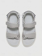economico Sandali Sportivi-sandali sportivi piatti grigi da donna – sandali da passeggio leggeri e regolabili con triplo cinturino, scarpe comode per esterni, da viaggio &amp;abbigliamento quotidiano