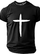 Hombre Cruz Camiseta Manga Corta Camiseta Impresión 3D Cuello Barco Camisa Moda Design Sencillo Casual Diario Fiesta Rojo Verano Primavera Ropa S M L XL XXL XXXL