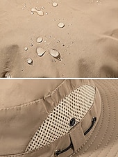 abordables Chapeaux pour hommes-Chapeau de soleil imperméable pour homme en polyester à large bord, pliable et multicolore, idéal pour la pêche, la randonnée, les vacances à la plage, le camping, le trekking et les voyages décontractés.