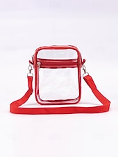 cheap Vacation &amp; Travel Bags-Women's Clear PVC Crossbody Bag, Large and Small Size Transparent Shoulder Bags with Adjustable Straps, Stylish Multi-Color Bags for Beach Vacation, Travel and Casual Daily Use