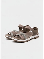 cheap Sport Sandals-Women's Outdoor Sport Sandals with Magic Tape Straps, Comfortable Walking Shoes for Hiking, Beach and Casual Outdoor Adventures