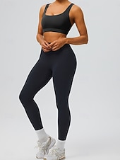 abordables Sujetadores deportivos &amp; chalecos-Mujer Camisetas sin mangas para hacer ejercicio Sujetadores de Deporte Cuchara Ropa Interior / Prenda Interior Absorción de impacto Tamaño Ajustable Ligero Inalámbrico Acolchado Color sólido Deporte