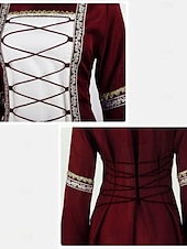 abordables Vestido-Medieval Renacimiento Vestidos Disfraz de lujo Bruja Vikingo Disfraz Mujer Celta Fantasía Víspera de Todos los Santos Carnaval Rendimiento LARP Feria Ren Adulto Vestido