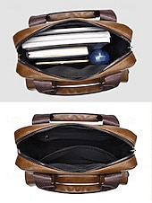 preiswerte Taschen für Herren-Messenger Bag für Herren aus Kunstleder, geräumige Aktentasche mit mehreren Fächern und verstellbarem Schultergurt, stilvolle Reisetasche für Freizeit und Beruf, geeignet für den täglichen Arbeitsweg und die Arbeit.