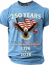 cheap Patriotic 250 T-shirts-250 Years 1776 2026 We The People Men's Patriotic Bald Eagle American Flag Vintage USA Pride T Shirt Graphic Crew Neck Short Sleeve Independence Day Celebration Gift Designer Clothing Apparel