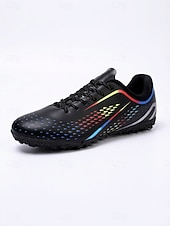 economico Scarpe da Calcio per Uomini-Scarpe da ginnastica sportive nere da uomo con dettagli a strisce arcobaleno, traspiranti, leggere, da corsa, calzature sportive alla moda per uomo, perfette per allenamento, camminate, palestra e abbigliamento casual.