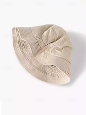 abordables Sombreros de mujer-Sombrero de pescador informal de algodón para mujer, sombrero de sol elástico ajustable en varios colores para vacaciones en la playa, uso diario informal, viajes y estilo veraniego al aire libre.