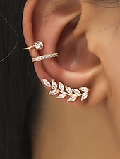 cheap Women's Earring-Women's Boho Alloy Ear Cuff Set, Multi Style Crystal Clip On Earrings for Beach Vacation, Summer Resort and Everyday Casual Wear