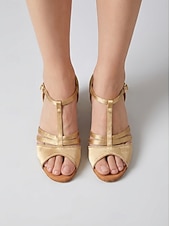cheap Latin Shoes-Women's Professional Latin Dance Shoes - Gold Satin Low Heel