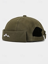 お買い得  メンズ帽子-メンズポリエステル製ドッカーハット。つばのない調節可能なキャップで、山のモチーフが刺繍されています。複数のカラー展開で、旅行、アウトドアスポーツ、普段着、バケーションスタイルに最適です。