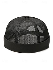 billiga Herrhattar-herrhatt i andningsbar mesh-polyester, justerbar mössa utan brätte i flera färger för dagligt bruk, strandsemester, resor och sommarstil utomhus