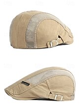 economico Cappelli da uomo-Berretto piatto da uomo in cotone a rete, regolabile e traspirante, modello newsboy ivy hat, ideale per l'uso quotidiano, le vacanze al mare, i viaggi e lo stile estivo all'aperto.