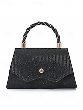 preiswerte Clutches &amp; Taschen für die Abendgarderobe-Elegante Damenhandtasche mit Henkel und Kette, glänzende Abendclutch aus Polyester, in verschiedenen Farben erhältlich, mit funkelnden Details, perfekt für Hochzeiten, Partys und besondere Anlässe.