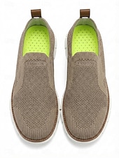 halpa miehet-Miesten beigenväriset slip-on-vapaa-ajan kengät, kevyet, hengittävät ja mukavat loaferit, saari- ja risteilytyyli miehille, sopivat lomakohteiden kävelyille, uima-altaan äärellä rentoutumiseen ja kesämatkoille.