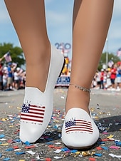  Damen-Strickschuhe zum 250-jährigen Jubiläum der USA – bequeme, leichte Freizeitschuhe im patriotischen Streetstyle für Nationalfeiertage, Festivals und Reisen &alltägliches Gehen