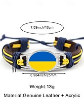abordables Accesorios-Pulsera de hombre de piel sintética y acrílico con la bandera nacional, pulsera multinacional para aficionados al fútbol, para el día del partido, para animar en el estadio, para ropa deportiva informal y para el día a día.