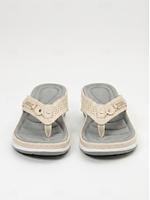 economico Infradito scivolosi-sandali infradito con zeppa bianca da donna con accenti di strass – comode scarpe estive casual