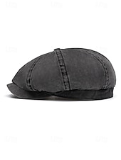 cheap Men's Hats-Men's Washed Cotton Newsboy Cap, Multi-Color Adjustable Ivy Flat Beret Hat for Travel, Vacation, Outdoor Activities and Everyday Casual Wear