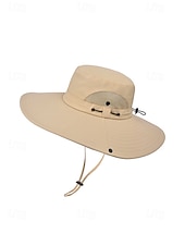 abordables Chapeaux pour hommes-Chapeau de soleil imperméable pour homme en polyester à large bord, pliable et multicolore, idéal pour la pêche, la randonnée, les vacances à la plage, le camping, le trekking et les voyages décontractés.