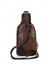 preiswerte Taschen für Herren-Herren-Umhängetasche aus Vollnarbenleder, geräumige Crossbody-Tasche mit mehreren Fächern und verstellbarem Riemen, stilvolle Farben in Kaffee und Braun für den Alltag, Pendeln und Geschäftsreisen