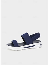 voordelige Sport Sandalen-Zwarte sportsandalen met platformzool voor dames – lichtgewicht sandalen met verstelbare bandjes, ideaal voor wandelen, reizen, buitenactiviteiten en dagelijks comfort.