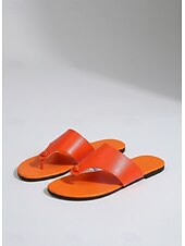 billiga Slide Sandaler-Dam orangeröda sandaler med rem, avslappnade sommarflip-flop-tofflor, lätta och bekväma strandsandaler för resor och semester &amp;vardagskläder