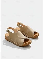 voordelige Platte Sandalen-Rode tweekleurige wedge sandalen voor dames | comfortabele schoenen met voetboogondersteuning voor casual wandelingen, dagelijks gebruik en zomervakanties