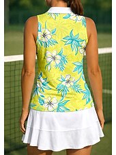 economico Camicia Donna-Per donna Floreale Maglietta sportiva Polo da golf Canotta Maglia da tennis Senza Maniche Floreale Bottoni UPF50+ Resistente ai Raggi UV Alta elasticità Traspirante Pallavolo Tennis Golf Colletto