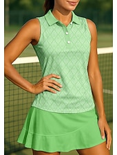 abordables Camisa de Mujer-Mujer Geométrico Camisa deportiva Camisas de polo Camiseta sin mangas Camiseta de tenis Sin Mangas Floral Botones UPF50+ Resistente a los rayos UV Alta elasticidad Dispersor de humedad Transpirable