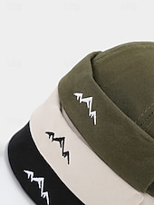 お買い得  メンズ帽子-メンズポリエステル製ドッカーハット。つばのない調節可能なキャップで、山のモチーフが刺繍されています。複数のカラー展開で、旅行、アウトドアスポーツ、普段着、バケーションスタイルに最適です。