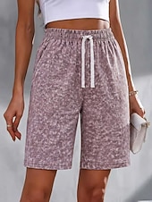 preiswerte Bermudashorts-Damen Bermudashorts Chinos Shorts 100% Baumwolle Urlaub Basic Knielang Mittlere Taillenlinie Komfort Dehnbar Täglich Urlaub Formell Grasgrün Schwarz Rosenrot Kaffee Sommer Frühling Normale Passform