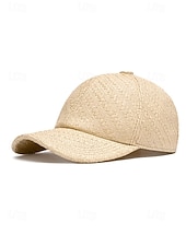 tanie Kapelusze damskie-Damska czapka baseballowa ze słomy w stylu boho, regulowany, wielokolorowy, tkany kapelusz przeciwsłoneczny na wakacje na plaży, podróże do kurortu, wypoczynek na świeżym powietrzu i codzienny strój