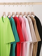 ieftine tricou simplu-tricou damă tricou cu sistem de absorbție a umezelii tricou de mătase elegant clasic mânecă scurtă guler rotund topuri obișnuite casual sport de plajă negru alb roz roșu bleumarin vară primăvară