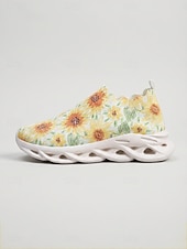 ieftine Adidași de Damă-Teniși sport pentru femei cu imprimeu de floarea-soarelui, pantofi casual ușori, încălțăminte confortabilă și respirabilă pentru purtare zilnică, mers pe jos, sală, călătorii &amp;ieșiri ocazionale