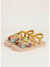 levne Espadrilky-dámské boho květinové sandály – barevné vyšívané řemínkové kalhotky s květinami na léto, plážové oblečení a ležérní outdoorový styl