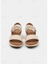 preiswerte Komfortsandalen-Bequeme flache Sandalen für Damen – lässige offene Sommerschuhe mit verstellbarem Riemen, stylisches Boho-Design zum Spazierengehen und für Outdoor-Aktivitäten