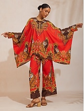 preiswerte Hemden, Tops und Blusen-Scarlet Tigress Fließendes Chiffon-Hemd mit Dolman-Ärmeln