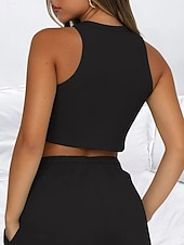 preiswerte Blusenanzüge für Damen-Damen Zweiteilige Sets Tank Top Shorts-Sets Ärmellos Rundhalsausschnitt Einfach Mode Streetwear Lässig Täglich Outdoor Schwarz Hellgrün Rosa Sommer Normale Passform