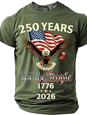 cheap Patriotic 250 T-shirts-250 Years 1776 2026 We The People Men's Patriotic Bald Eagle American Flag Vintage USA Pride T Shirt Graphic Crew Neck Short Sleeve Independence Day Celebration Gift Designer Clothing Apparel