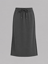 voordelige Actieve Rokken-Dames Tennis- en golfrokken Casual Midi Hoge taille Rokken Rekbaar Fitness Grafietgrijs Gedistilleerde koffie Wit Lente