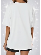 abordables Camiseta lisa-Camiseta de mujer de 100% algodón oversized camiseta de color sólido moda clásica casual de manga corta cuello redondo tops regulares para deportes salir diario verde salvia negro blanco amarillo