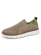 halpa miehet-Miesten beigenväriset slip-on-vapaa-ajan kengät, kevyet, hengittävät ja mukavat loaferit, saari- ja risteilytyyli miehille, sopivat lomakohteiden kävelyille, uima-altaan äärellä rentoutumiseen ja kesämatkoille.