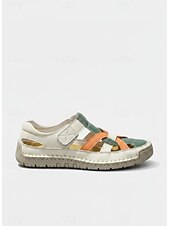 preiswerte Sport Sandalen-Lässige Damen-Sandalen im Color-Blocking-Design – weich gepolsterte, flache Sandalen mit atmungsaktivem Cut-out-Design für Damen, ideal für Alltag, Reisen, Spaziergänge im Freien und Gartenarbeit.