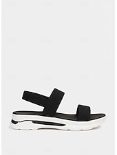 voordelige Sport Sandalen-Zwarte sportsandalen met platformzool voor dames – lichtgewicht sandalen met verstelbare bandjes, ideaal voor wandelen, reizen, buitenactiviteiten en dagelijks comfort.